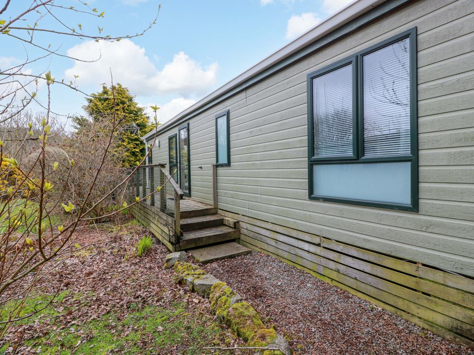 Exterior view of a property with steps and windows at L21 Coastal Kippford Kippford near Sandyhills