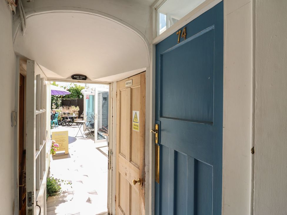 A hallway with doors leading to outdoor area at Beresford House in Woodbridge