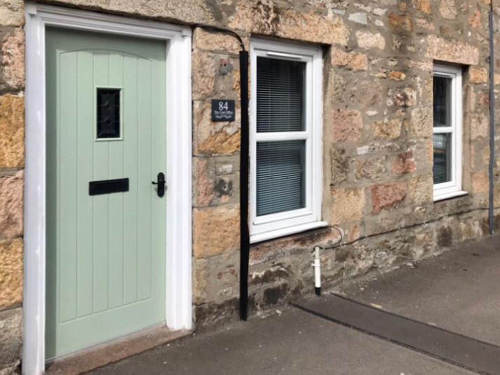 A front entrance with a door and windows at The Coal Office, Aberlour