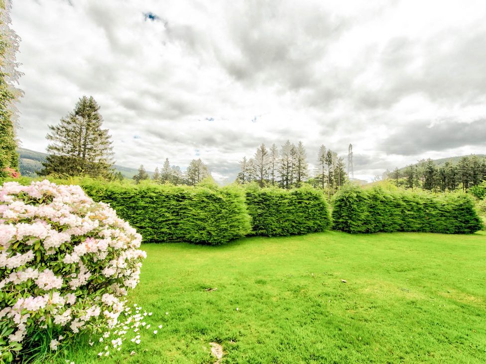 A garden with flowers and hedges at Argyll Farmhouse-Idyllic Setting-Sleeps10 in Dunoon
