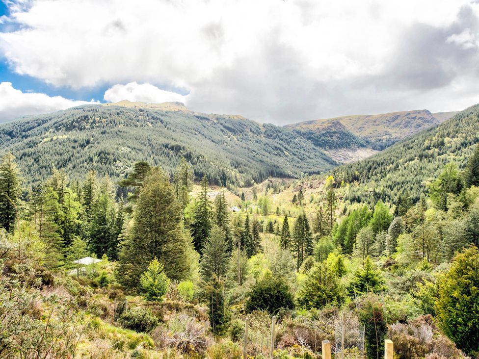 A view of mountains and trees in a valley at Argyll Farmhouse-Idyllic Setting-Sleeps10 in Dunoon