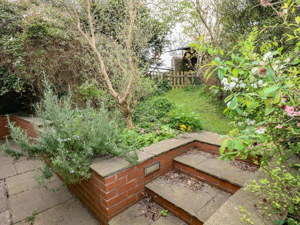 A garden with steps and plants at Millmead House Annex Portesham