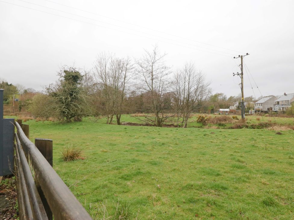 An outdoor area with grass and trees at Tethera in Ennerdale
