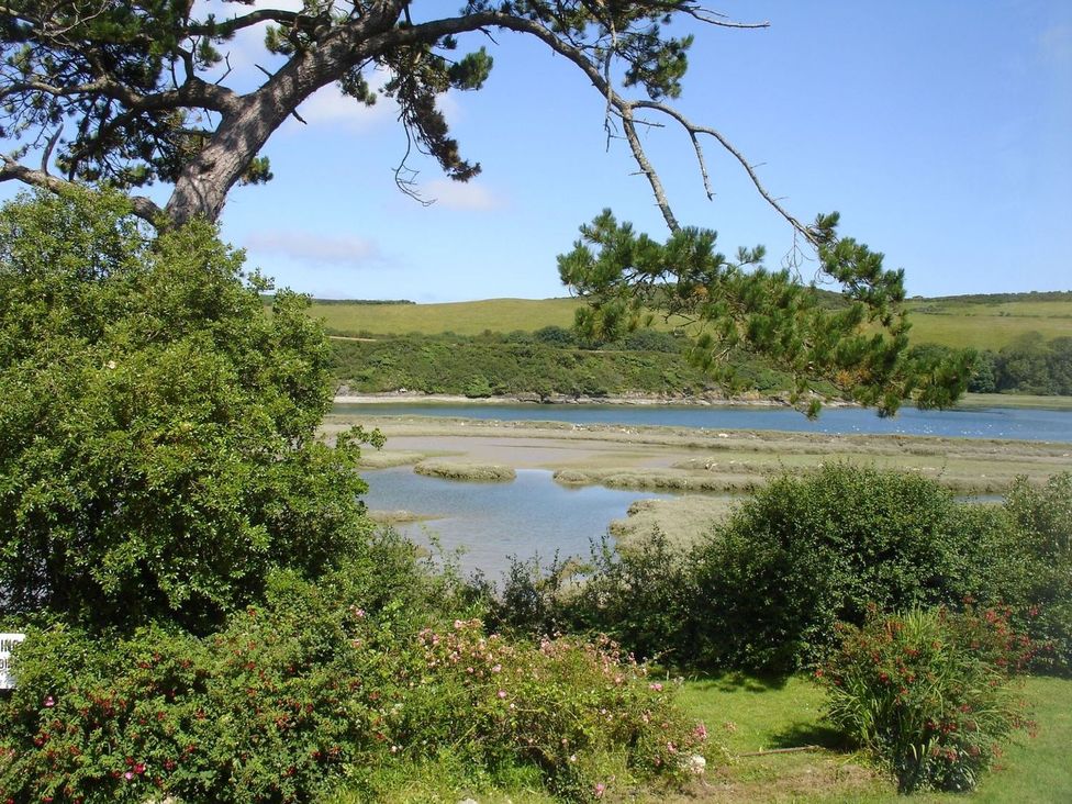 A scenic view of water and vegetation at Mays Cottage in Wadebridge