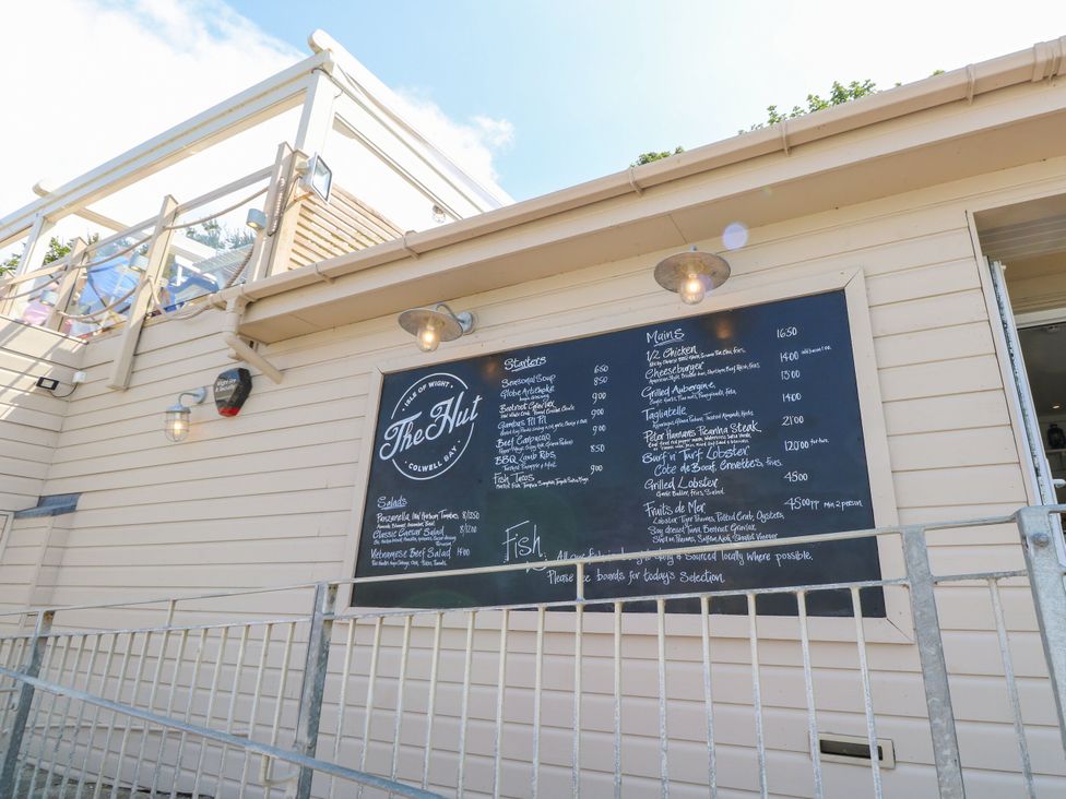 A menu board at The Hut in Cowes, Isle of Wight