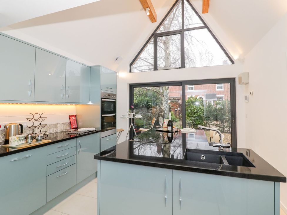 A kitchen with a countertop and sink at Little Mornington in Malvern
