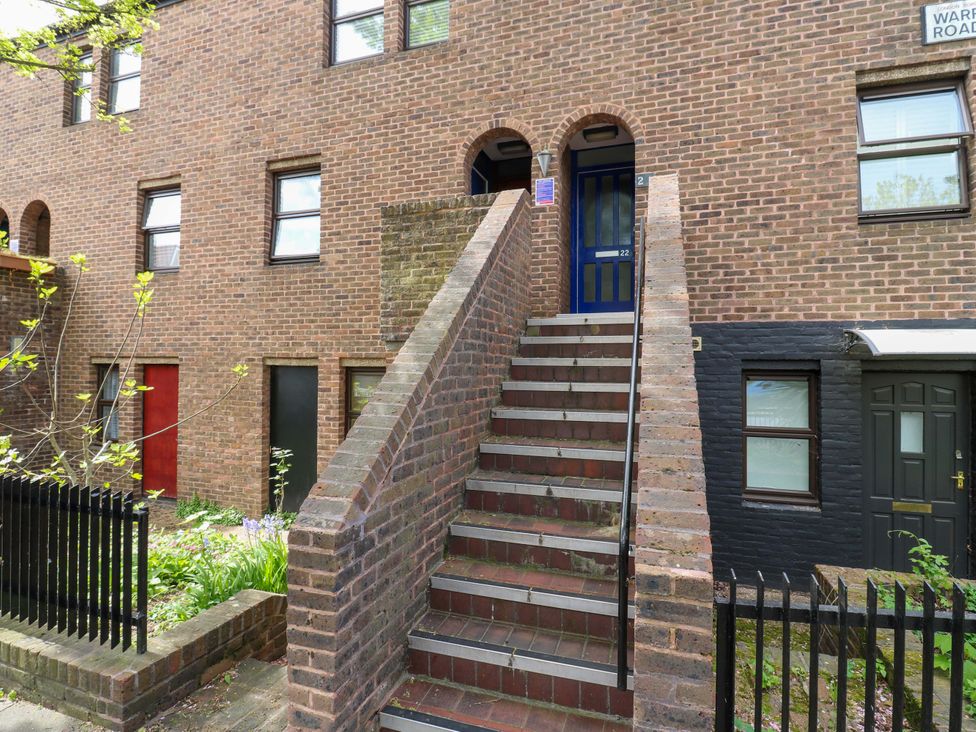 A staircase leading to a front door at 22A Warrender Road in Tufnell Park