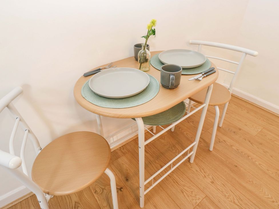 A dining table set for two at Saltaire House, Saltaire