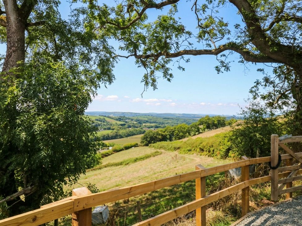 A view of hills and trees at Little Folley in Whitestone near Tedburn St Mary