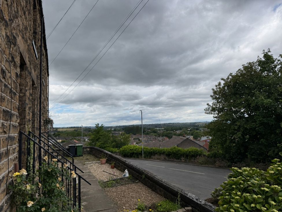 A view from steps looking over a neighborhood at Herbert Terrace in Dewsbury