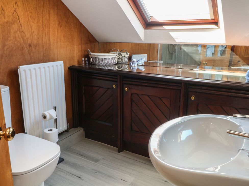 A bathroom with a sink and toilet at Pearls Farm Two Wildboarclough near Macclesfield