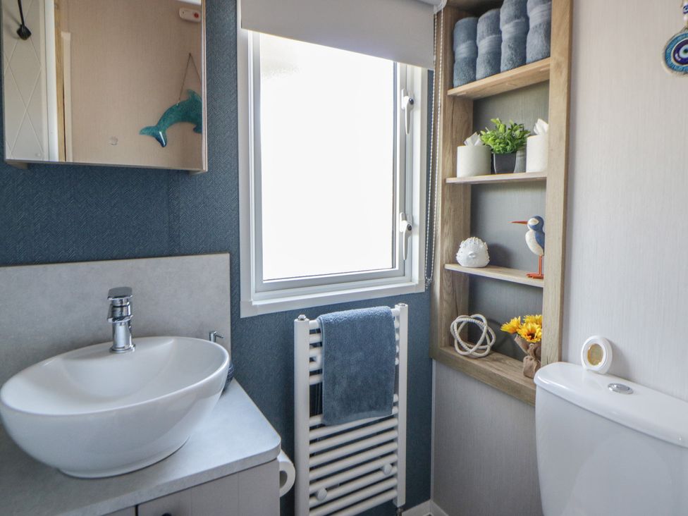 A bathroom with a sink and toilet at Santa Maria in Llandysul