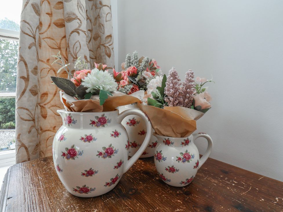 A pitcher with flowers on a table at Reighton House in Reighton near Filey