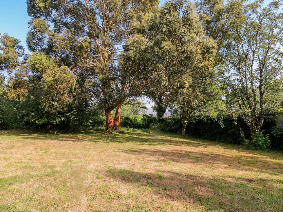 A garden with trees and grass at Herriots Bridge Cottage Annex in Bristol