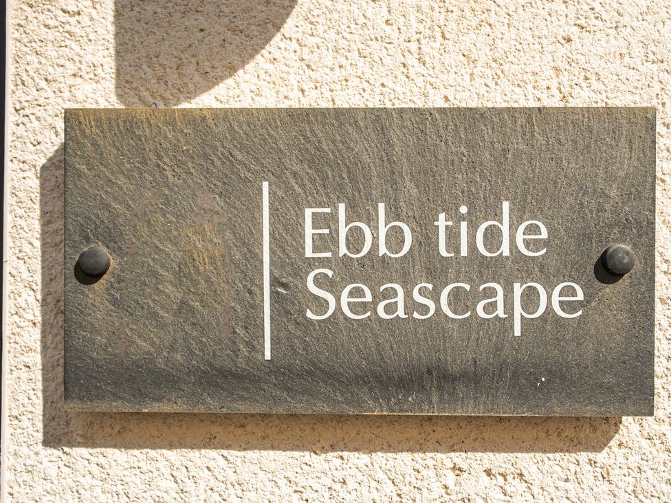 A nameplate for Ebb Tide at Seascape in Newquay