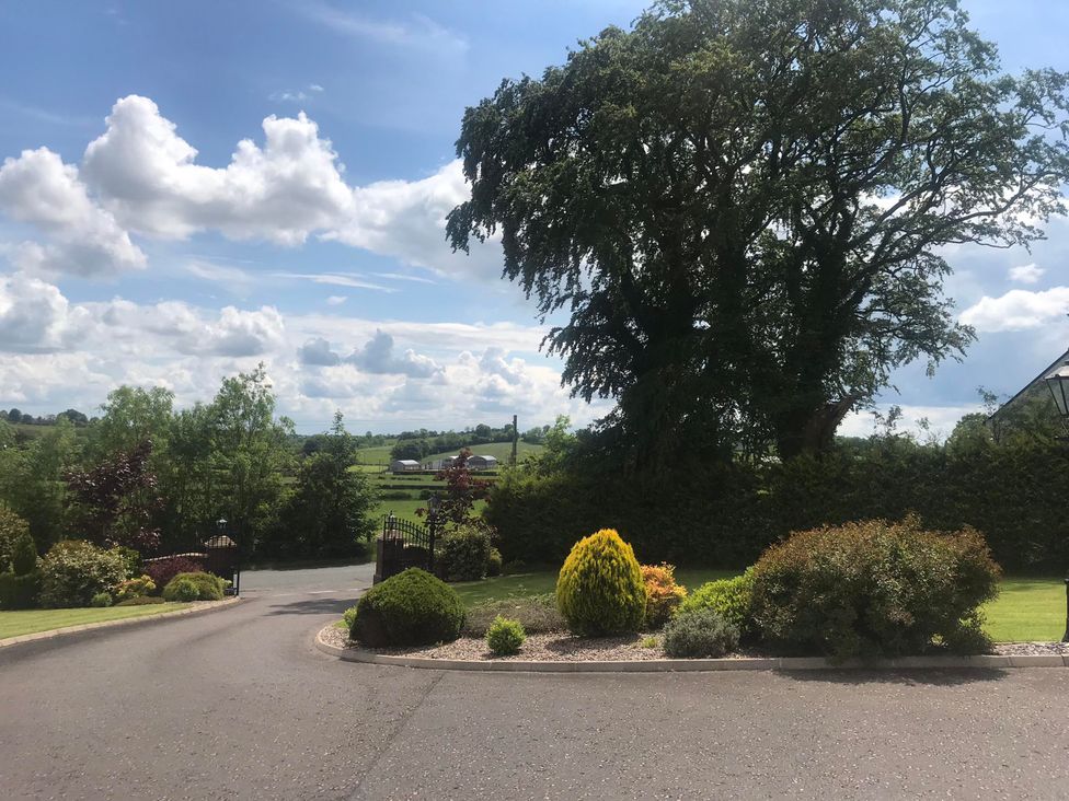 An outdoor view featuring a tree and landscaped garden at Dungannon 2 Bed Bungalow - Sleeps 5 - Pet Friendly near Dungannon