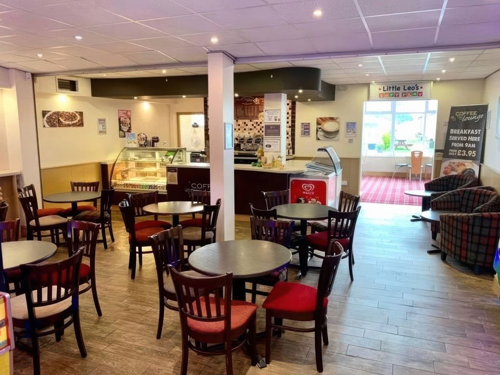 A cafe with tables and chairs at Little Leo's