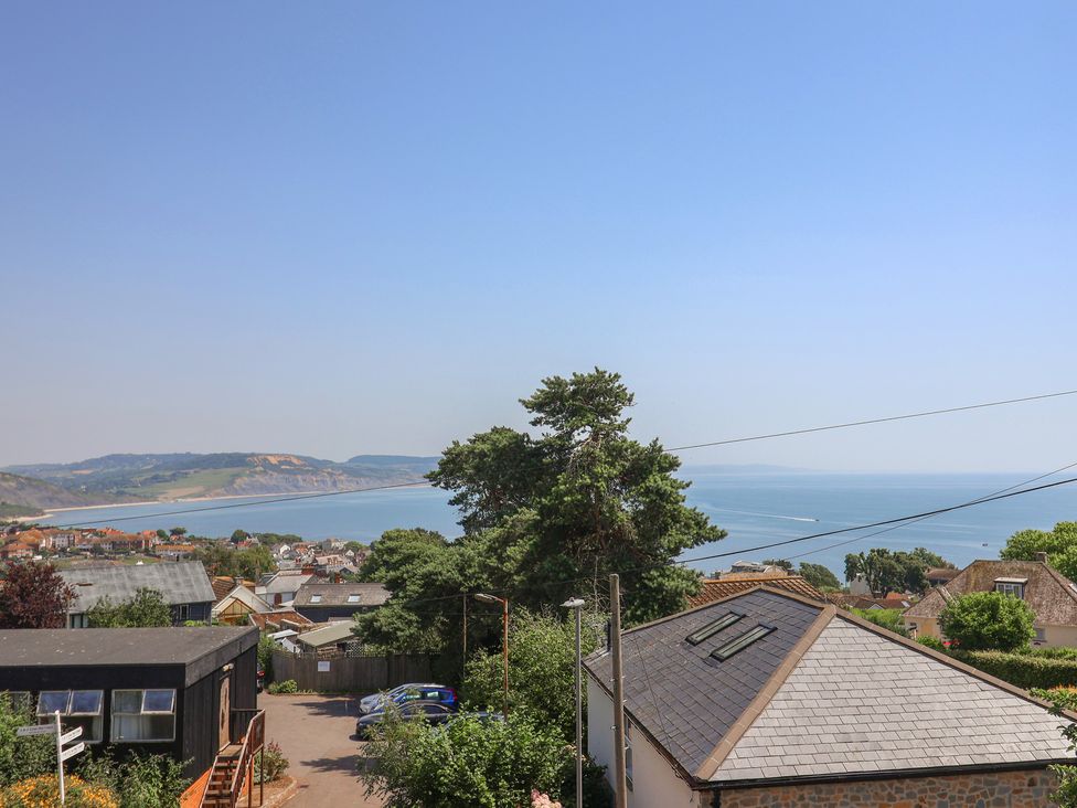 A view of the coastline and houses at Seaview in Lyme Regis