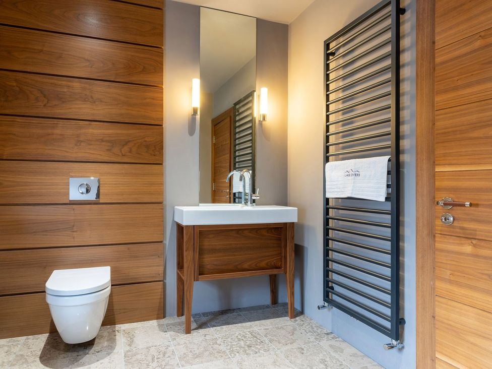 A bathroom with a sink and toilet at Prospect House in Windermere