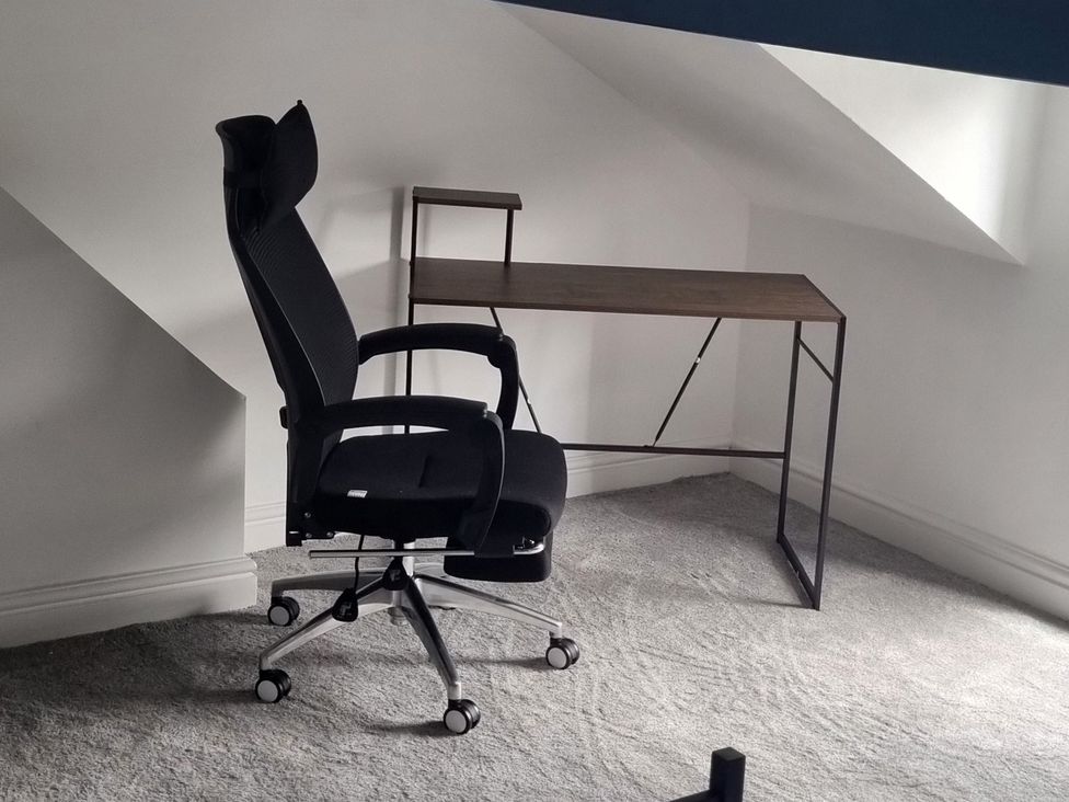 An office space with a desk and chair at 3 Greystone Terrace in Cleator Moor