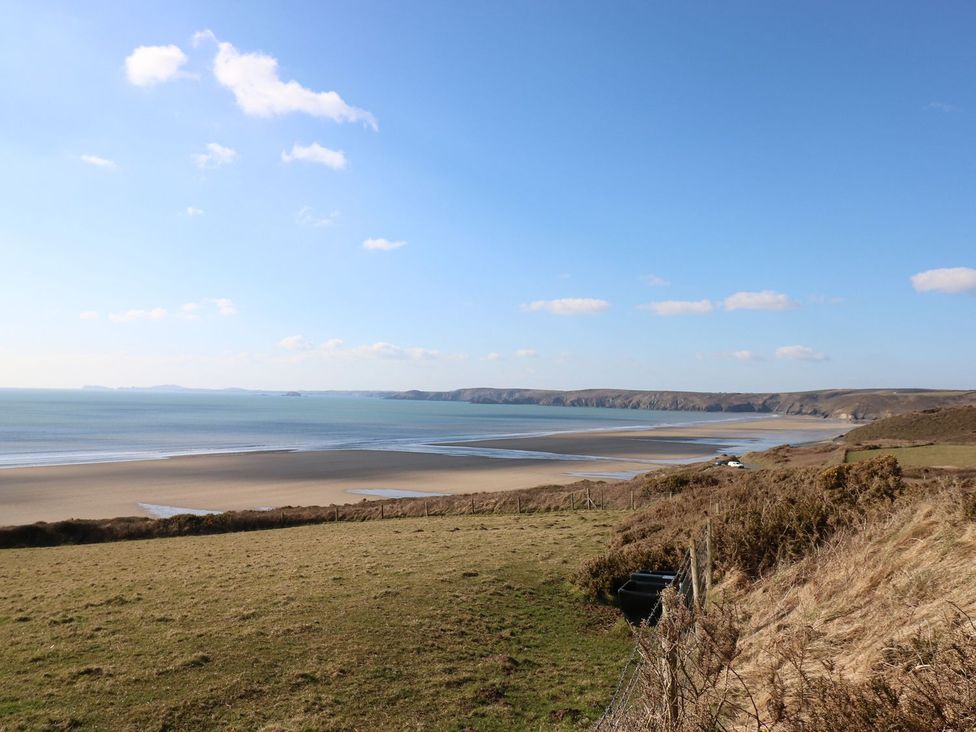 A view of the beach and sea at One Sand Banks in Haverfordwest