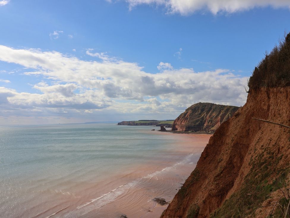 A coastal view with cliffs and sea at Flat 1 Harley House Sidmouth
