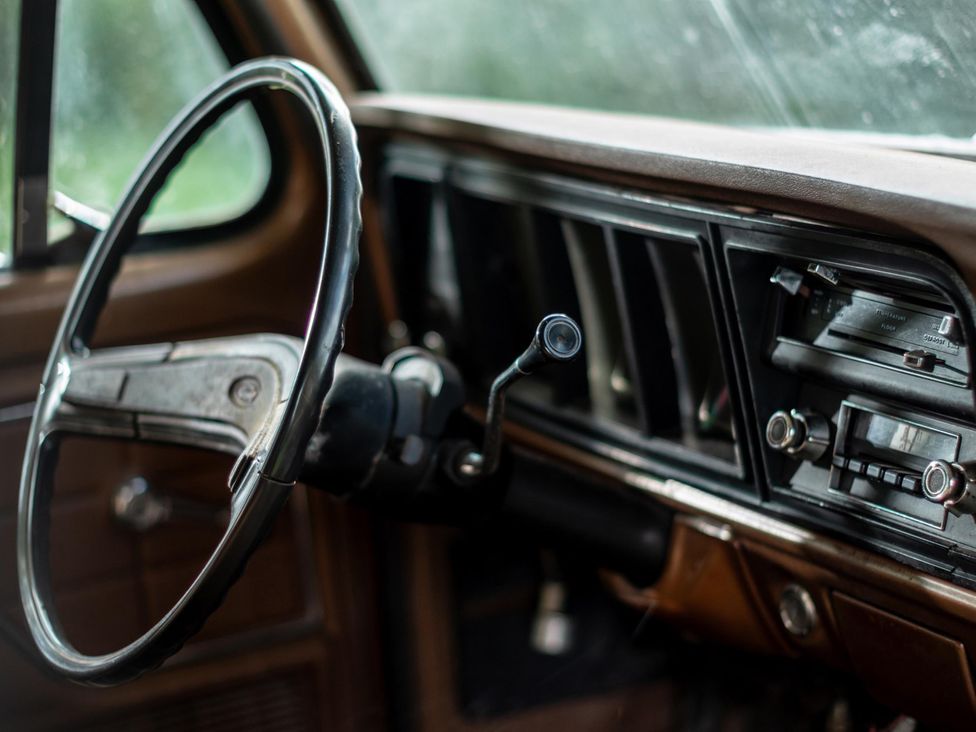 A vehicle interior with a steering wheel and dashboard at 1 Bed Vehicle Luxury Camper -Hot Tub, Pets - Willy, Mill Lane Farmhouse near Burgh Le Marsh