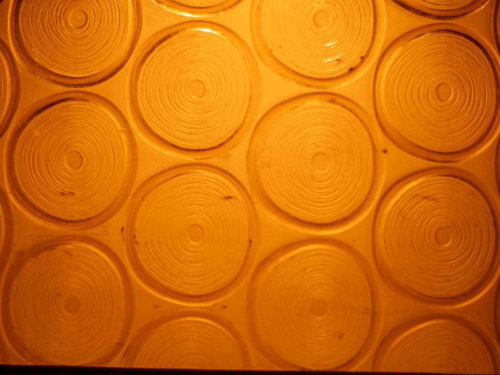A textured surface with circular patterns at 1 Bed Vehicle Luxury Camper -Hot Tub, Pets - Willy, Mill Lane Farmhouse near Burgh Le Marsh