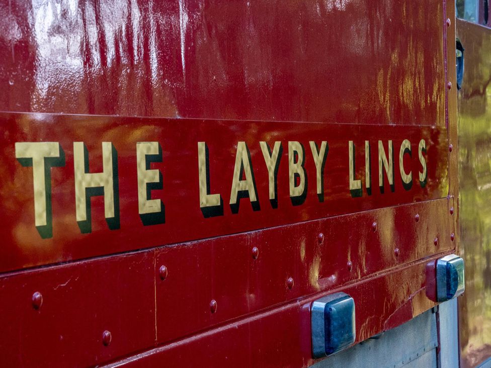 A close-up of a sign that reads The Layby Lincs
