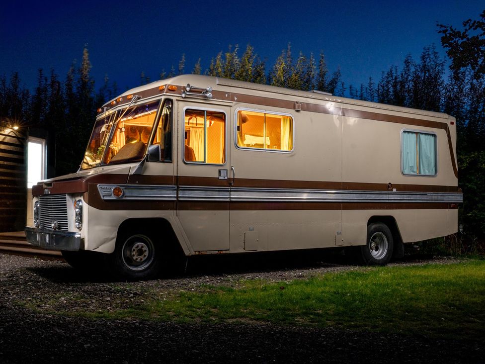 A campervan parked outside at Sleeps 2 -Pets Welcome -Private Hot Tub -Alabama