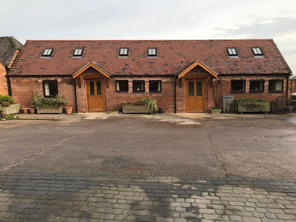 A building with doors and windows at the property