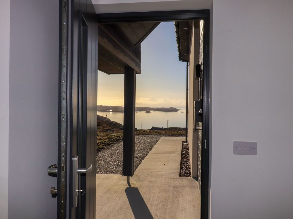An entrance with a view of islands at 8B Carrigreich Isle of Harris