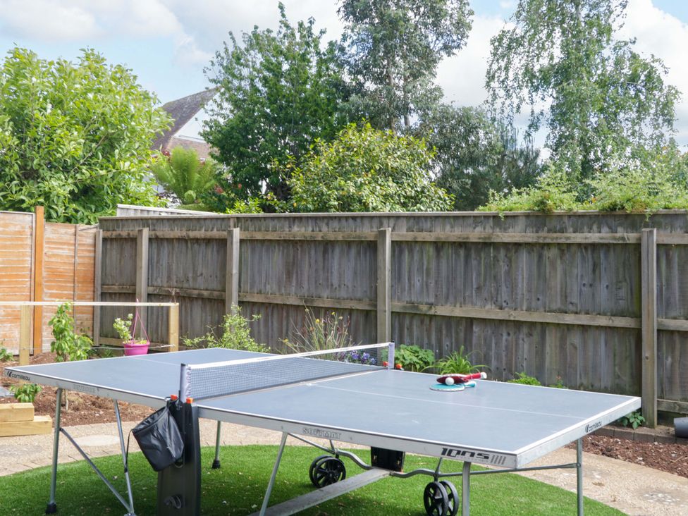 A ping pong table in a garden at Halsdon Avenue Exmouth