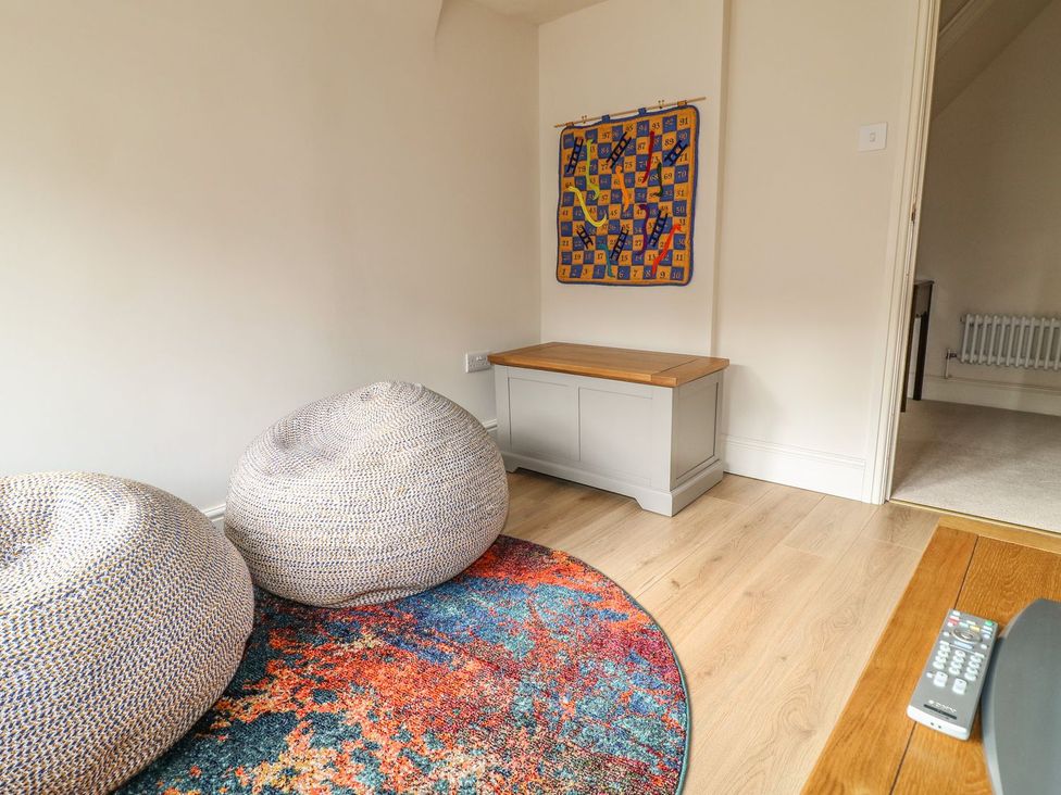 A snug with bean bags and a bench at Lion House in Ashbourne