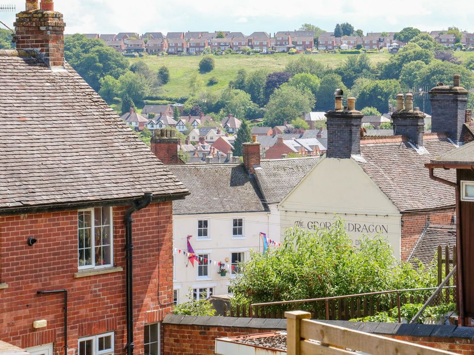 A view of rooftops and hills at Lion House in Ashbourne