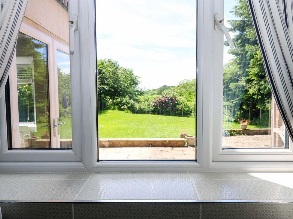 A window view of a garden at 331 Coniscliffe Road in Darlington