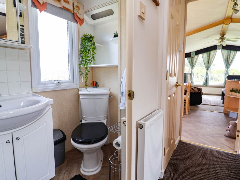 A bathroom with a sink and toilet at Balwen near Mold