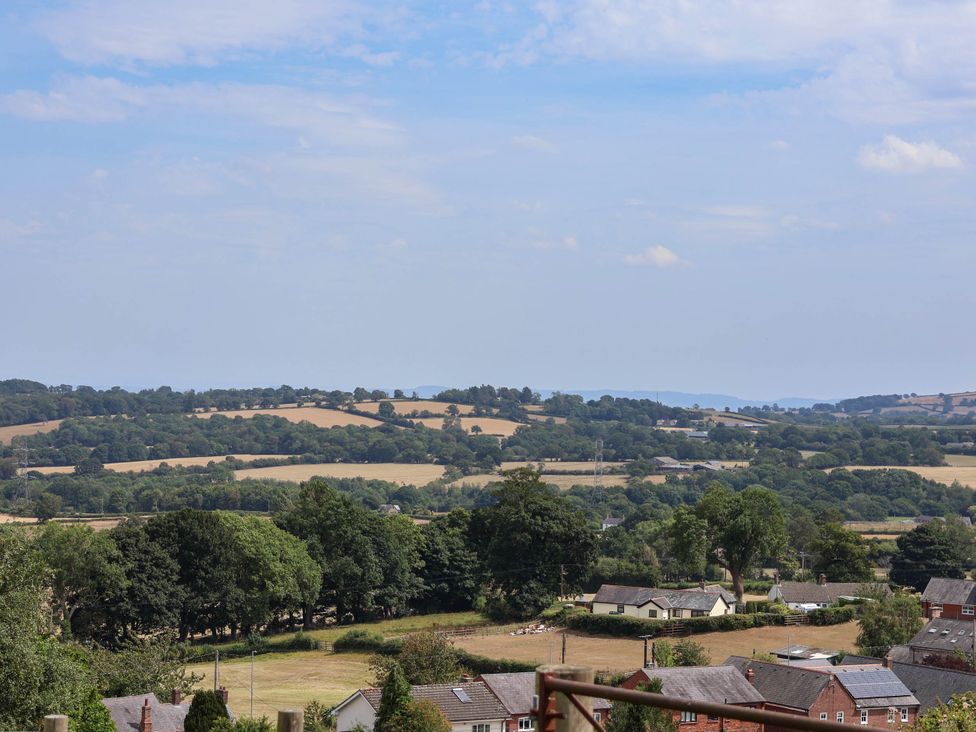 A view of fields and houses at Balwen in Nercwys near Mold