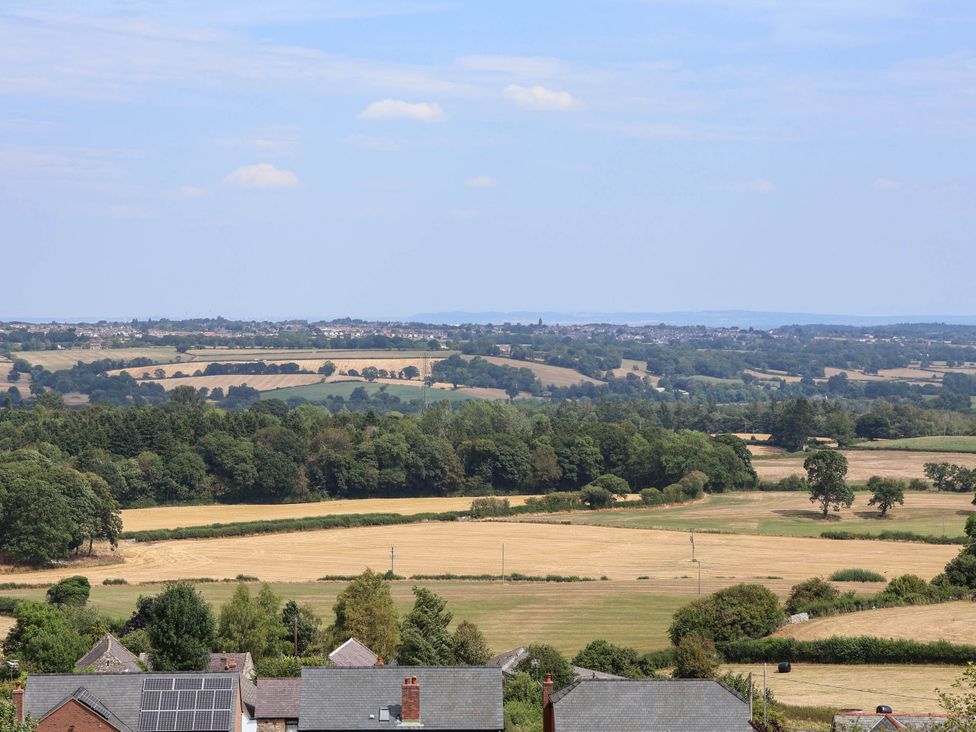 A landscape view with fields and trees at Balwen in Nercwys near Mold