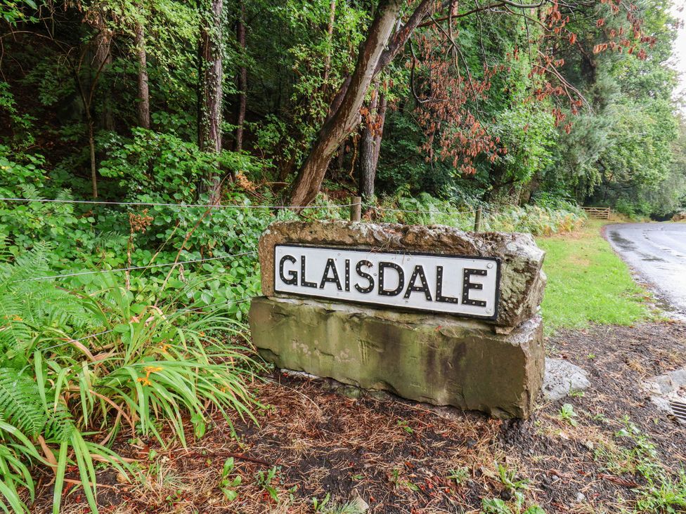 A Glaisdale sign next to a road in Glaisdale