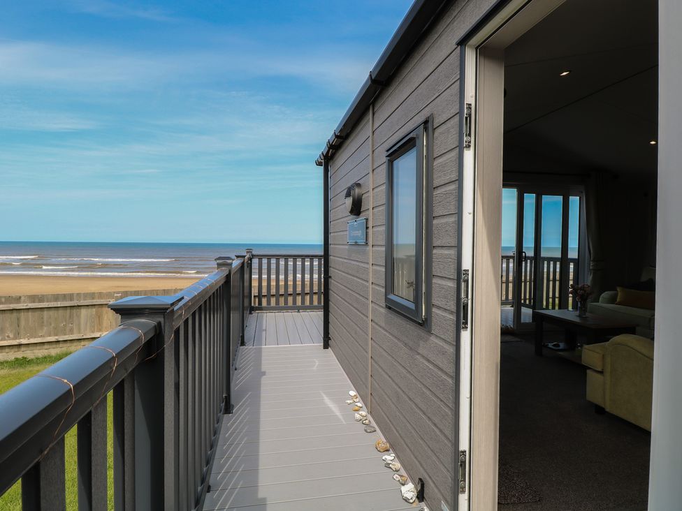 A deck with a sea view at Plot 34 Bacton