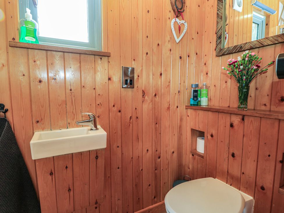A bathroom with a toilet and sink at Pippins in Taunton