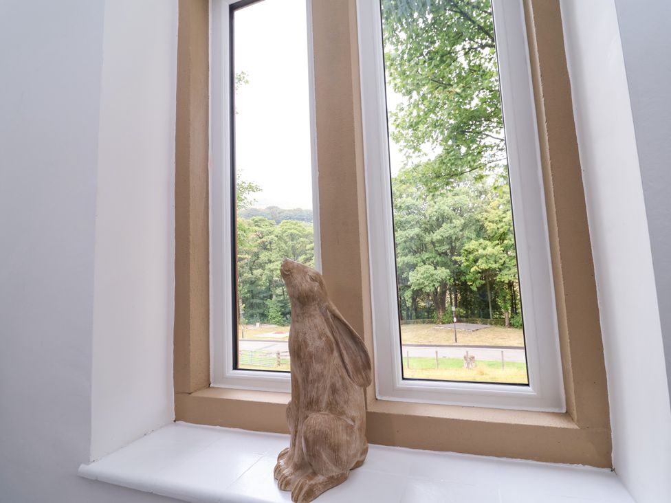 A rabbit sculpture on a windowsill at Greenfield Manor near Greenfield