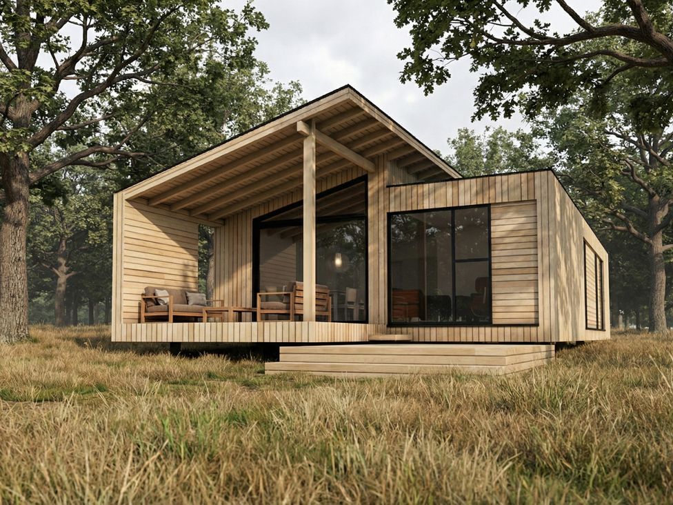 A house with a deck and chairs at Arbora 3.0 Spa (Pet) in Malvern