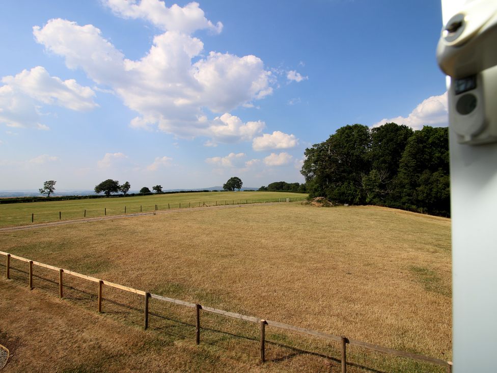 An outdoor area with grass and trees at Wood Cottage in Tenbury Wells