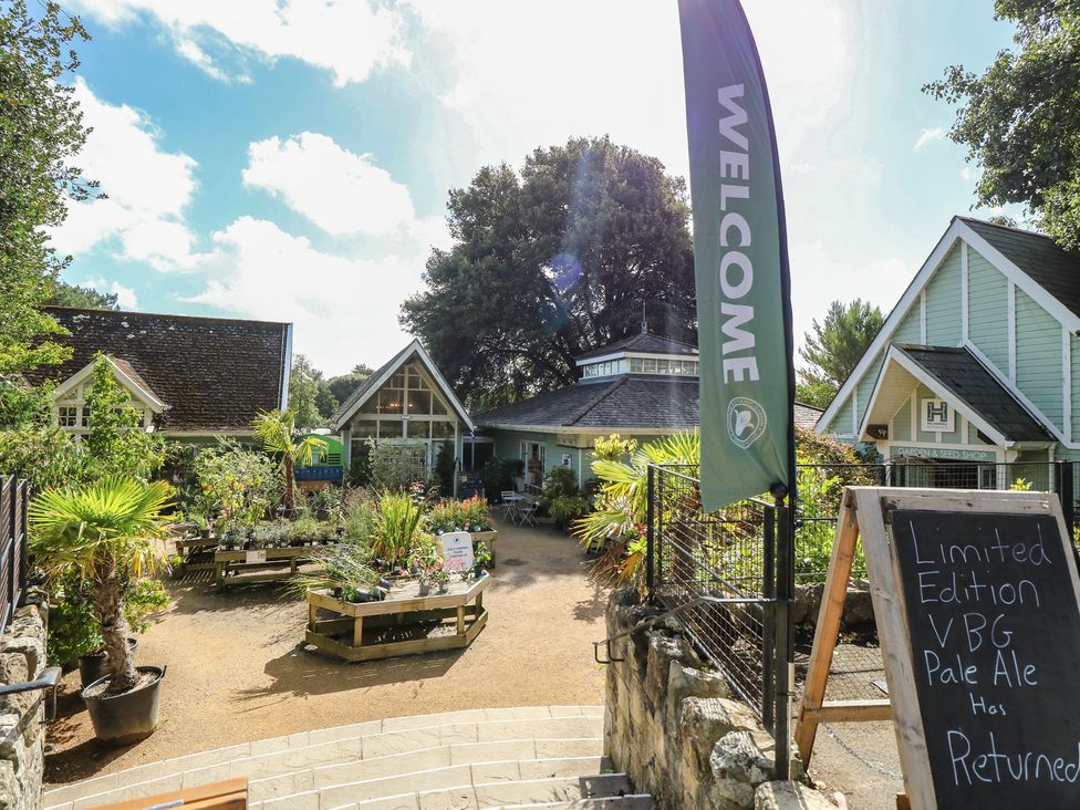An outdoor area with plants and buildings at Dairy Cottage Whitwell near Niton