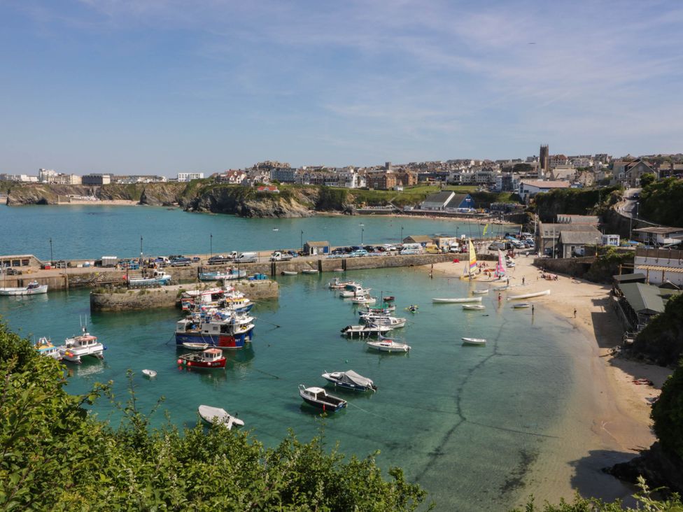 A harbor with boats and beach at Studio Room No.2 in Newquay