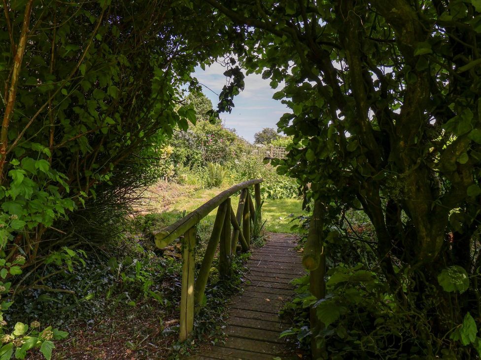 A pathway leading through trees in the garden at Granary in peterculter