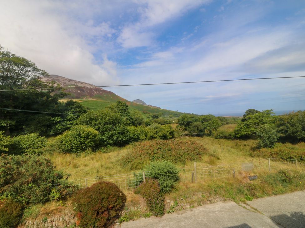 A view of mountains and fields at Tyr Felin near Trefor