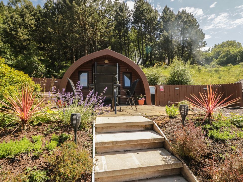 A glamping pod with garden features at Gortin Glen Glamping Pod 1 